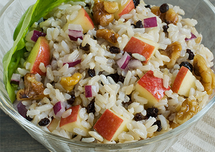 Brown Rice and Apple Salad with Toasted Walnuts