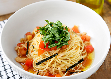 Japanese Chilled Tomato and Tuna Spaghetti