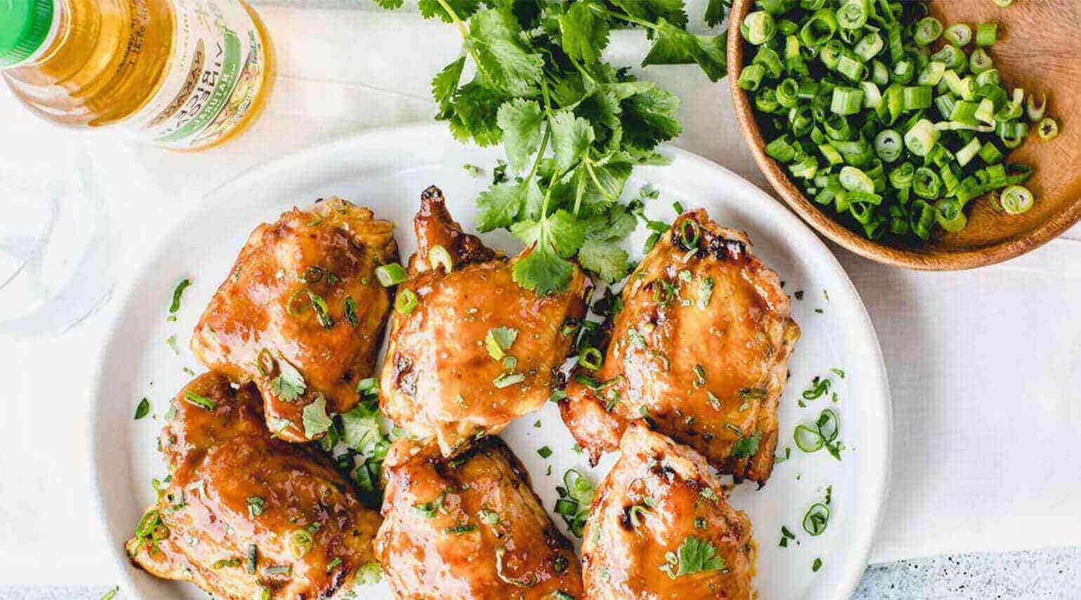 Sweet and Sour Persimmon Glazed Chicken Thighs